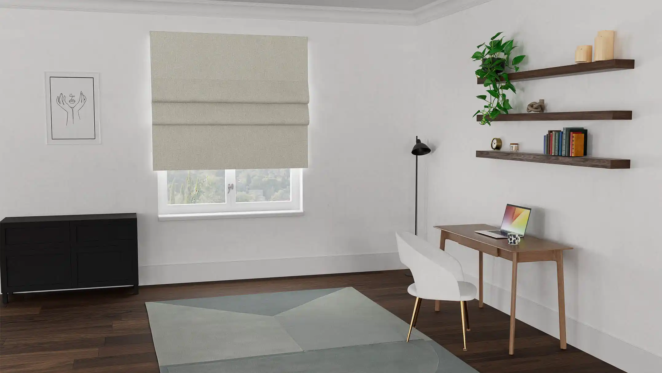 Continental Light Filtering Roman Blind